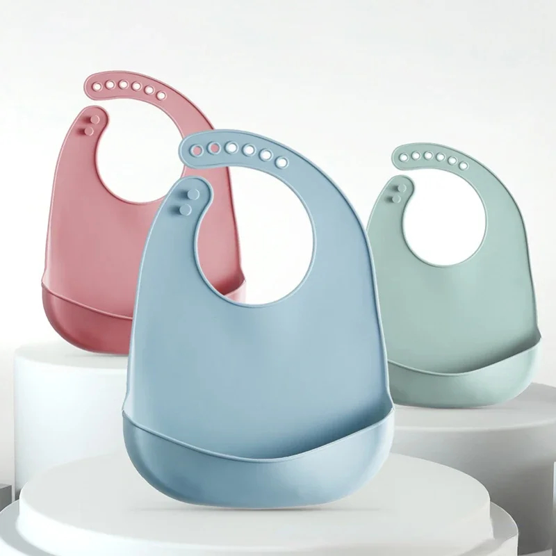 1-3pcs Baby Bib Adjustable Wat - Silicone Baby Bibs ulasan dan harga