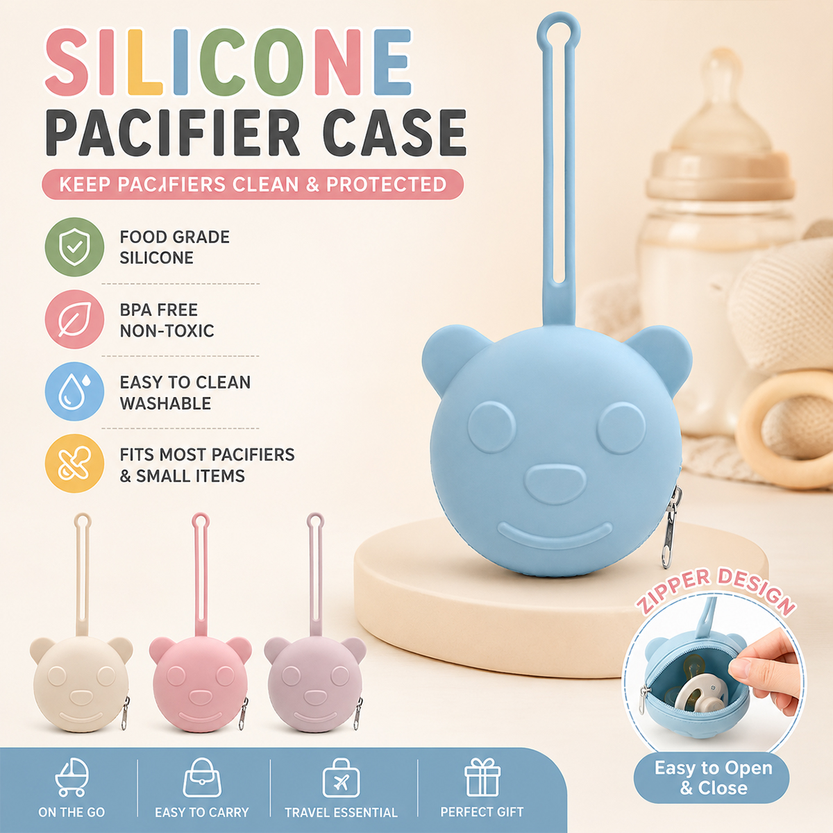 Portable silicone pacifier bag - Diaper Bag Backpack ulasan dan harga