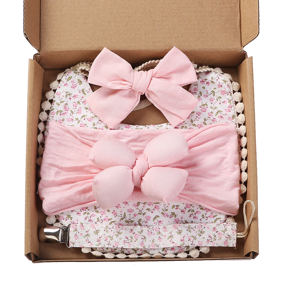 4Pcs/Set Flower Print Baby Bib - Silicone Baby Bibs ulasan dan harga
