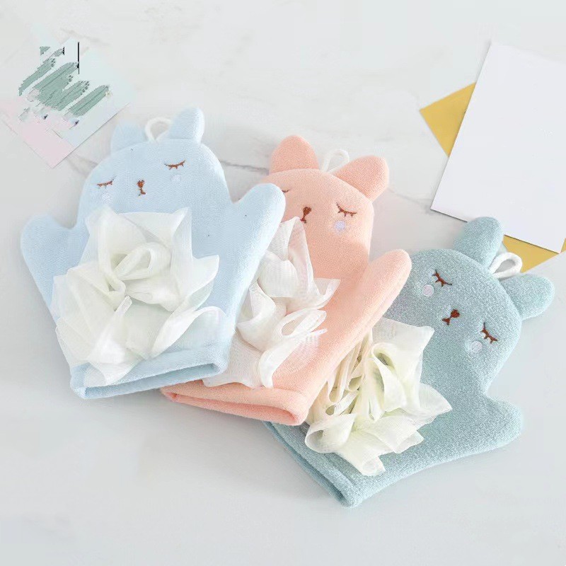 Cartoon Baby Bath Gloves Cotto - Baby Products For Bathing ulasan dan harga