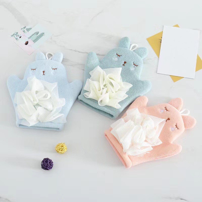 Cartoon Baby Bath Gloves Cotto - Baby Products For Bathing ulasan dan harga